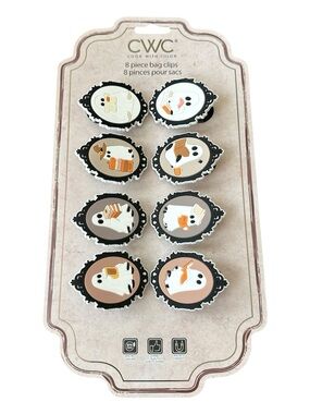 New CWC Cute HALLOWEEN GHOST w/BOOKS DESIGN BAG CLIPS Set/8 With Magnetic Back
